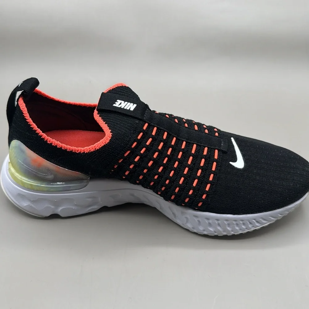 NWT! Nike React Phantom Run Flyknit 2 Sneakers Women’s 5 Neon Orange, Black - Picture 9 of 12